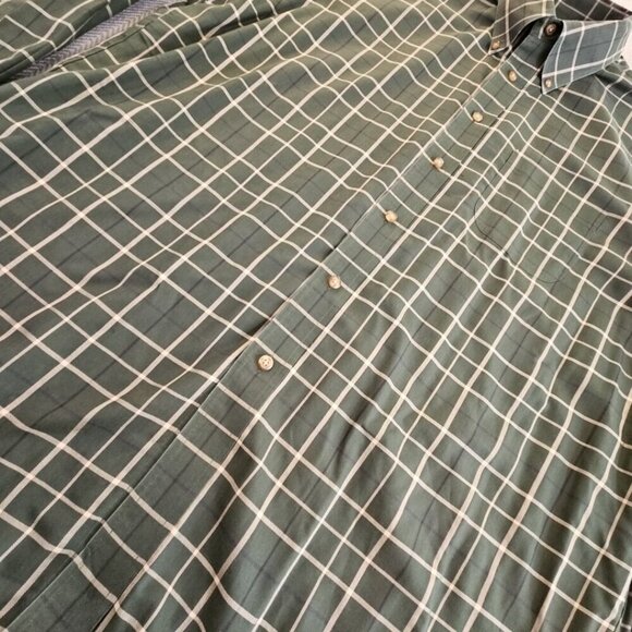 Brooks Brothers 346 Shirt Men's XL Hunter Green Windowpane Old Money Non-Iron - Picture 3 of 16